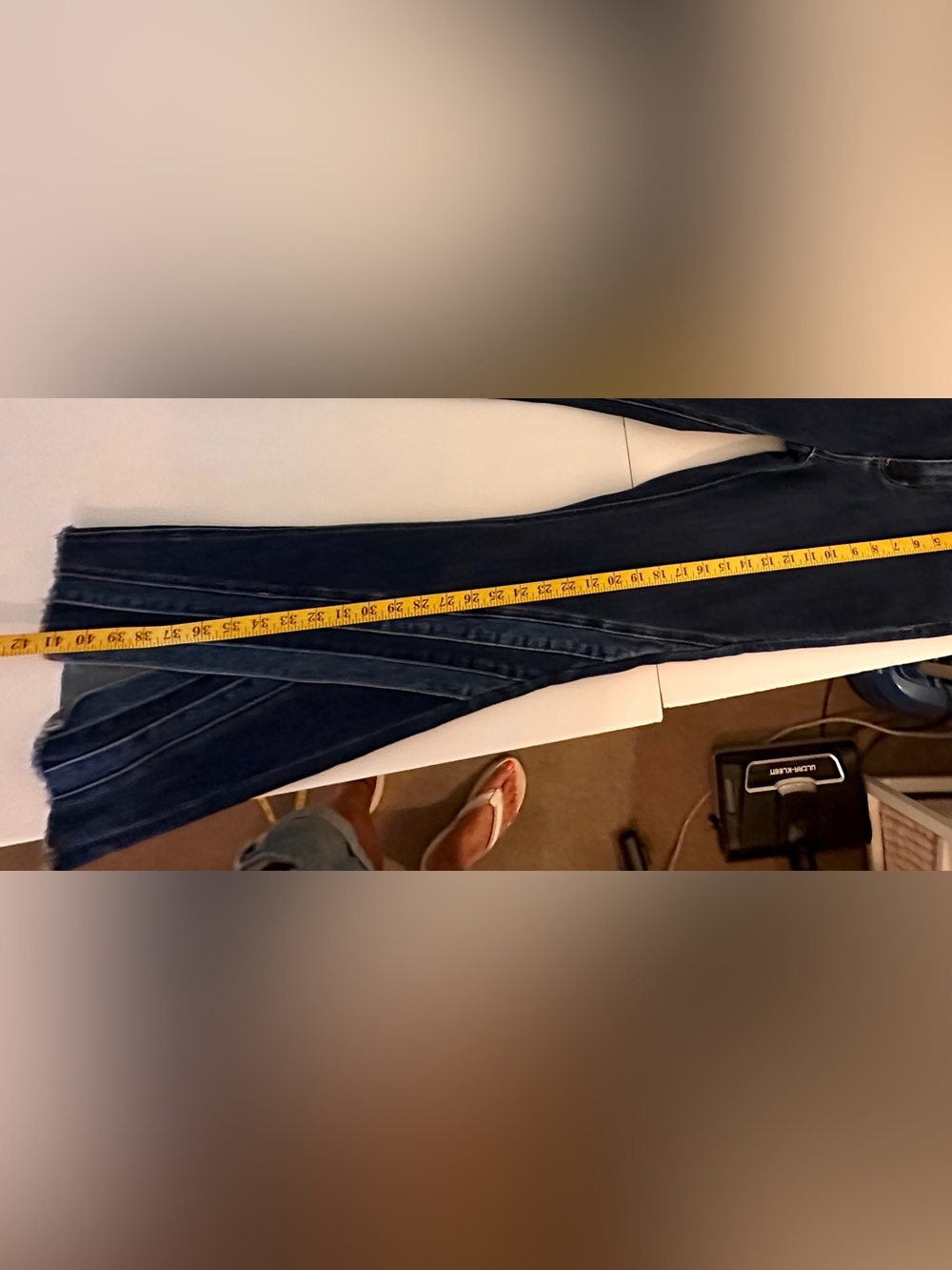 Flying Monkey Deep Indigo Flare Jeans with Panel Detailing - Picture 7 of 7
